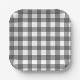 Buffalo Check Plaid Black and White Papieren Bordje