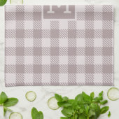 Buffalo check plaid gingham check beige monogram theedoek (Gevouwen)