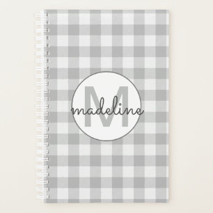 Buffalo Check Plaid Grey Monogramme Farmhouse