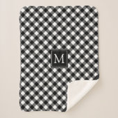 Buffalo Check Plaid Monogramme Nom noir et blanc (Devant)