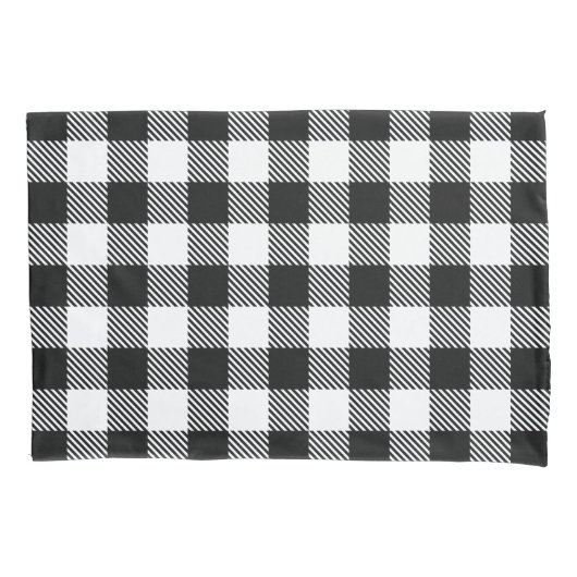 Buffalo Check Plays Black White Kussensloop (Voorkant)