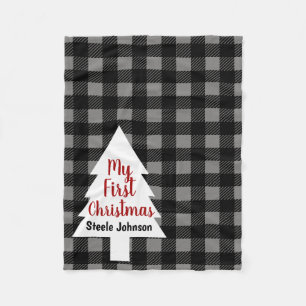 Buffalo Check Pset & Tree My First Kerstmis Fleece Deken