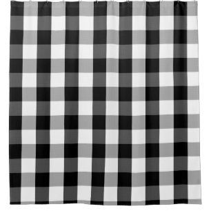 Buffalo Check rideau de douche noir et blanc
