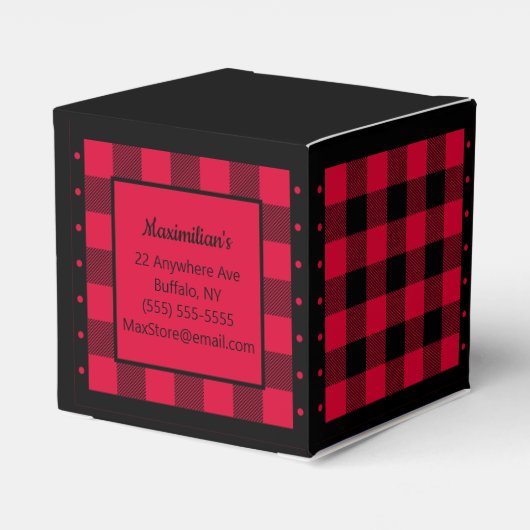 Buffalo Check - Rood en Zwart - Lumberjack Hart Bedankdoosjes (Achterkant)