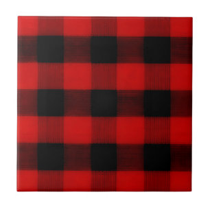 Buffalo Check Rood en Zwart Plaid Tegeltje
