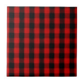 Buffalo Check Rood en Zwart Plaid Tegeltje (Voorkant)