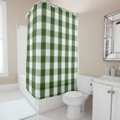 Buffalo Check Rustic Green White Douche rideau (En situation)