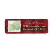 Buffalo Check Script Botanische adresterugkeer Etiket (Voorkant)