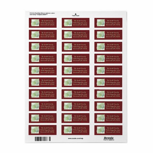 Buffalo Check Script Botanische adresterugkeer Etiket (Full Sheet)