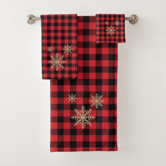 Buffalo Check Snowflake Motif Ensemble de serviett (En situation)