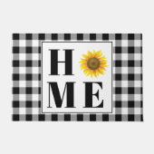 Buffalo check sunflower "Home" Deurmat (Voorkant)
