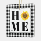 Buffalo check sunflower "Home" Keramisch Ornament (Links)