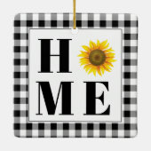Buffalo check sunflower "Home" Keramisch Ornament (Achterkant)
