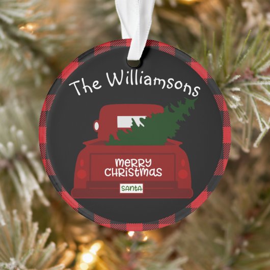 Buffalo Check  Truck Gepersonaliseerd Ornament (Boom)