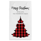 Buffalo Check Vrolijk Kerstcadeau Klein Cadeauzakje (Achterkant)