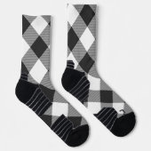 Buffalo Check White and Black Squares Plaid Sokken (Rechts)