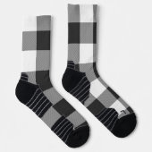 Buffalo Check White and Black Squares Plaid Sokken (Rechts)