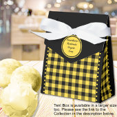 Buffalo Check -Zwart en Geel - 3x1.5x3.25 Tent Bedankdoosjes