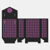 Buffalo Check - Zwart en Paars - 4x2x5 Tent Bedankdoosjes (Ongevouwen)