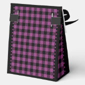 Buffalo Check - Zwart en Paars - 4x2x5 Tent Bedankdoosjes (Achterkant)