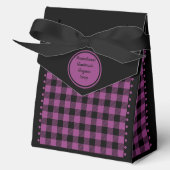 Buffalo Check - Zwart en Paars - 4x2x5 Tent Bedankdoosjes (Voorkant)