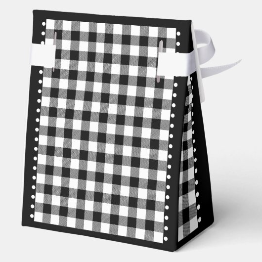 Buffalo Check - Zwart-wit - 4x2x5 tent Bedankdoosjes (Achterkant)