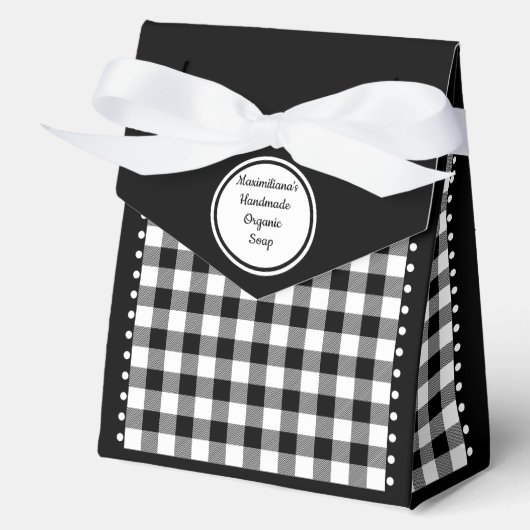 Buffalo Check - Zwart-wit - 4x2x5 tent Bedankdoosjes (Voorkant)