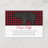 Buffalo Check Zwarte Beer Baby Jongen Luier Raffle Informatiekaartje (Voorkant)