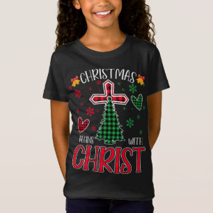 Buffalo Christelijke Jezus Kerstmis begint met haa T-shirt