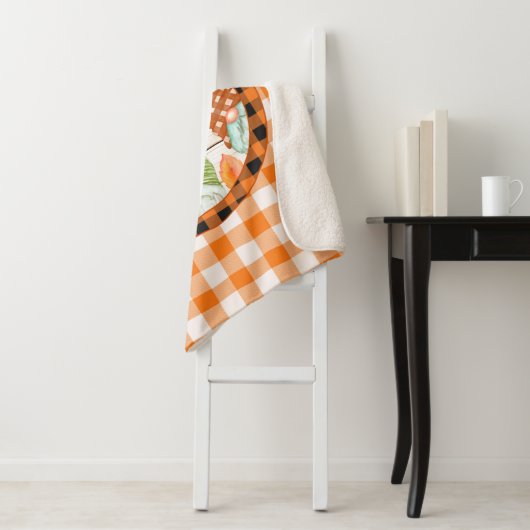 Buffalo Citrouille Cosy Plaid Gnome Sherpa Blanket (En situation)