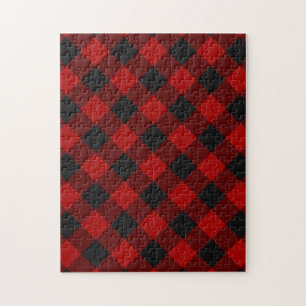 Buffalo Controleer Red Tartan Patroon Legpuzzel