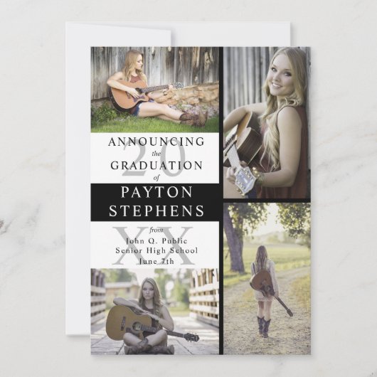 Buffalo controleert foto zwart | Witte Afstuderen Aankondiging (Voorkant)