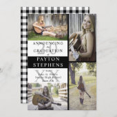 Buffalo controleert foto zwart | Witte Afstuderen Aankondiging (Voorkant / Achterkant)