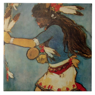 “Buffalo Dancer” Westerse kunst van Gerald Cassidy Tegeltje