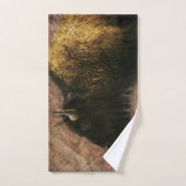 Buffalo de bison de bois (Serviette à main)
