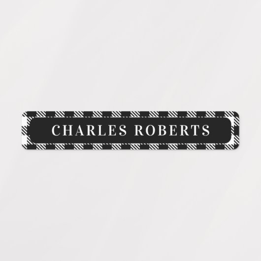 Buffalo d'hiver Plaid Kids Nom Étiquette étanche (Design 2)