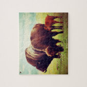 Buffalo en kalveren legpuzzel (Verticaal)