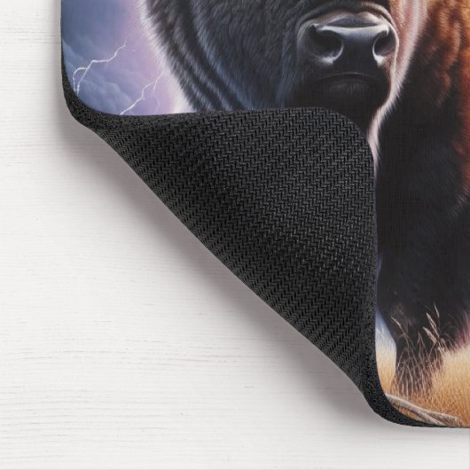 Buffalo en Wolf in een onweersbui met bliksem Muismat (Hoek)