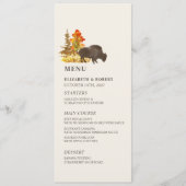 Buffalo Fall Foliing Bison Autumn Menu Mariage (Devant)