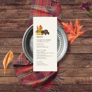 Buffalo Fall Foliing Bison Autumn Menu Mariage