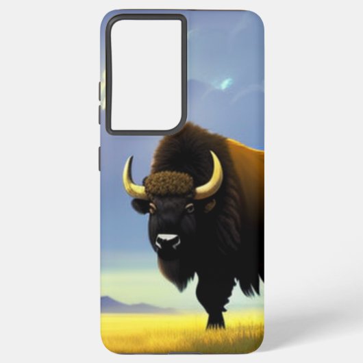 Buffalo Fields iPhone 13 Pro Slim Fit-Hoesje, glan Samsung Galaxy Hoesje (Achterkant)