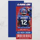 Buffalo Football Ticket Birthday Invitation (Devant / Derrière)