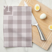 Buffalo geruite geruite beige monogram theedoek (Quarter Fold)