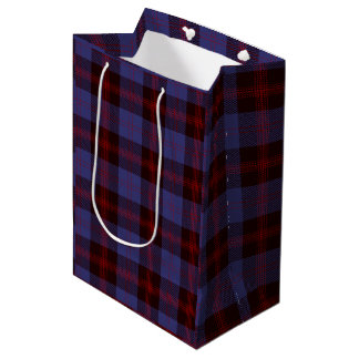 Buffalo geruite navyblauw rood  medium cadeauzakje