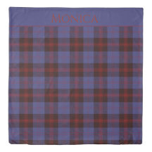 Buffalo geruite navyblauw rood monogram naam