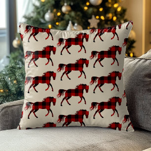 Buffalo geruite paard Zuidwest Westerse Gingham Kussen