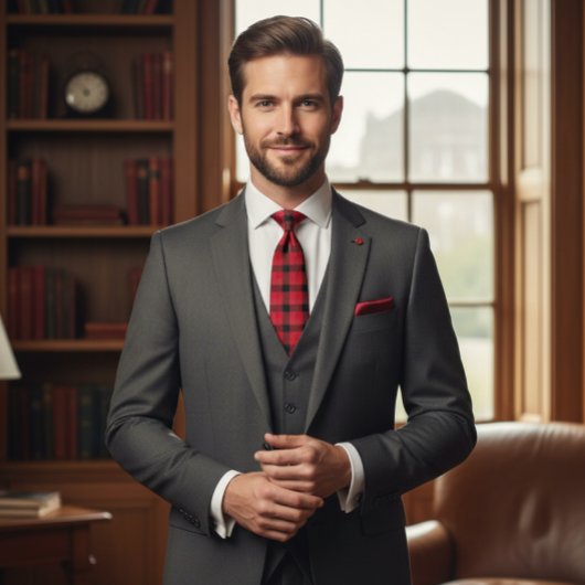 Buffalo geruite patroon stropdas