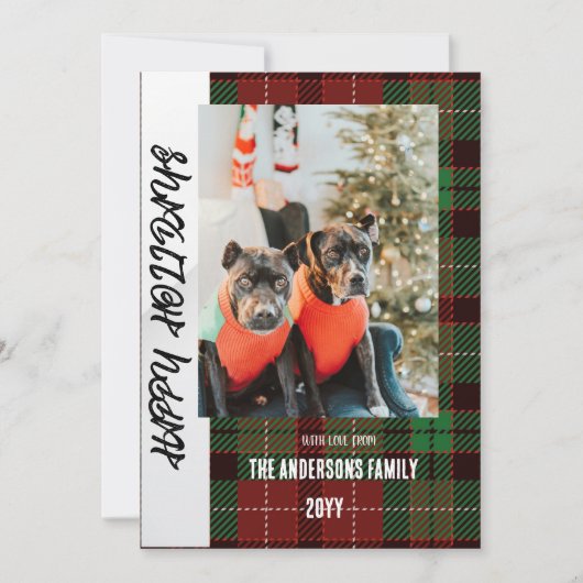 Buffalo geruite platte kerstkaart (Voorkant)