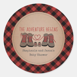 Buffalo geruite wandelschoenen Adventure Baby show Ronde Sticker