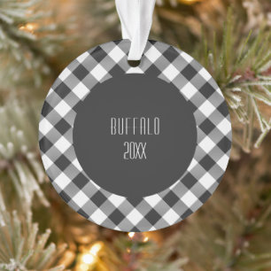 Buffalo geruite wit en zwart Schotse ruit Ornament